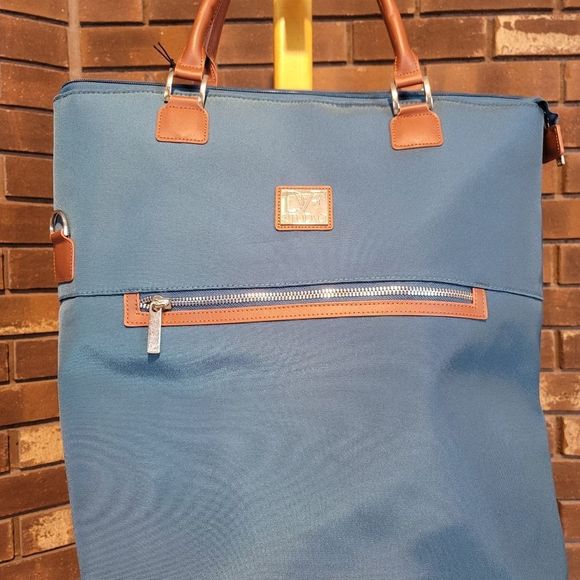 DVF Diane Von Furstenberg padded nylon large weekend tote luggage bag with strap - Picture 3 of 12